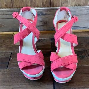 Coral espadrilles from Aldo - 5in heel!